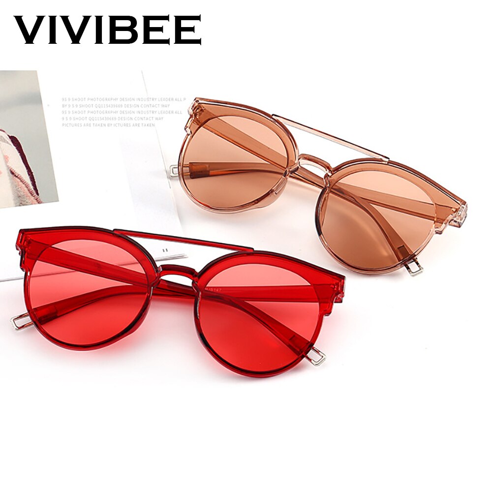 VIVIBEE Selection Vintage Oval Glasses Fashion Style UV400 Protect Oculos de sol masculino for Women