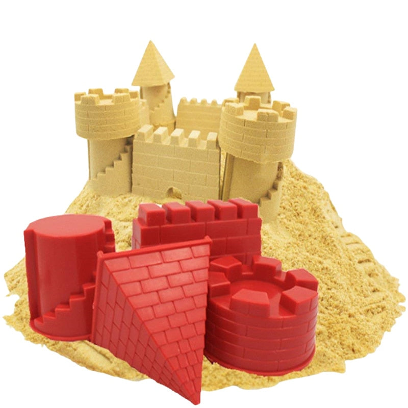 4PCS/Set Kids Seaside Beach Toys Baby Soft Rubber Dune Sand Castle Mold Tools For Children DIY Sand Castle Baby Outdoor Toys