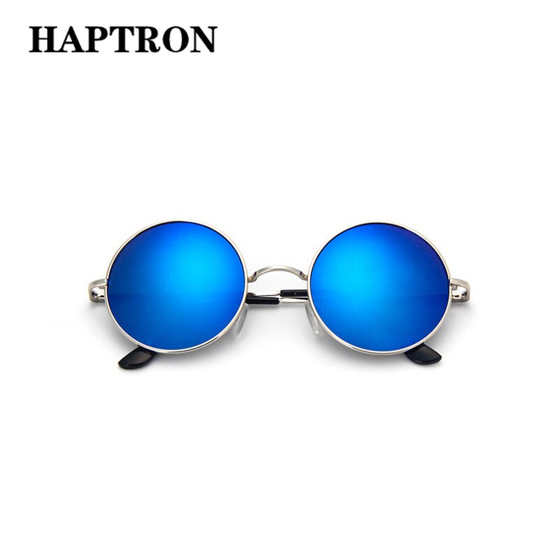 HAPTRON Vintage Round Sunglasses Women Man Luxury Brand Mirror 90s Retro steampunk Sun glasses UV400 oculos de sol feminino