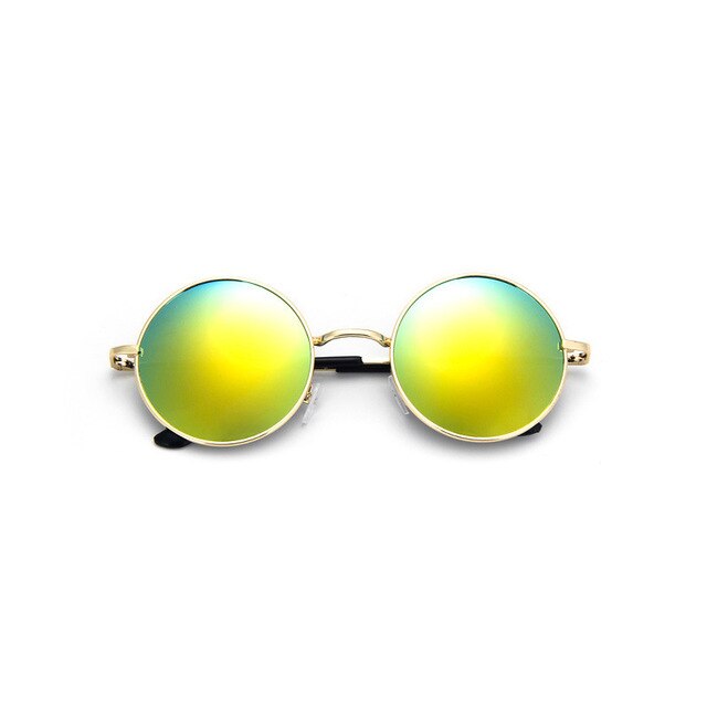 HAPTRON Vintage Round Sunglasses Women Man Luxury Brand Mirror 90s Retro steampunk Sun glasses UV400 oculos de sol feminino