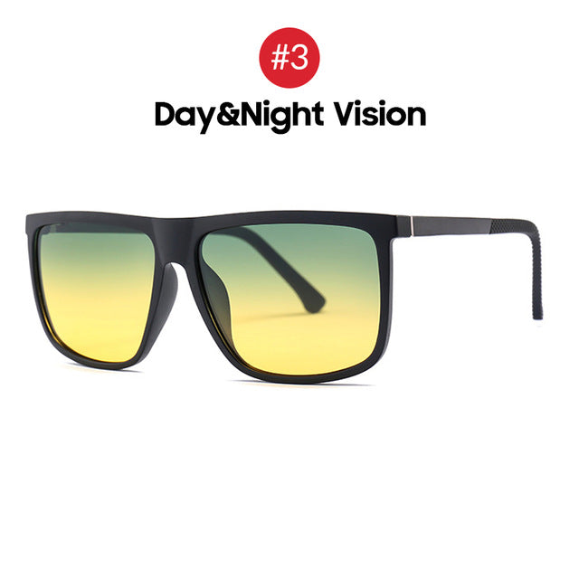VIVIBEE Rectangle Oversized Photochromic Sunglasses Polarized Men 2019 Women TR90 Day and Night Vision Driving Sun Glasses