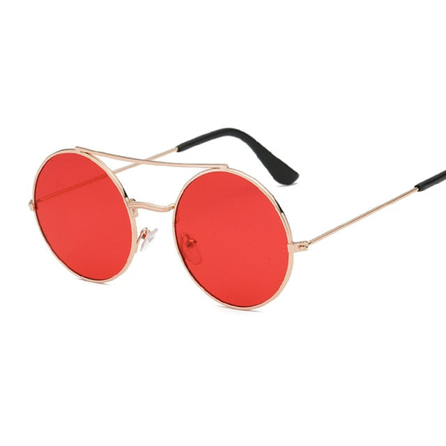 Vintage Round Sunglasses Women Brand Designer Sun Glasses Female Shades Small Pink Lens Glasses UV400 Fashion Eyewear