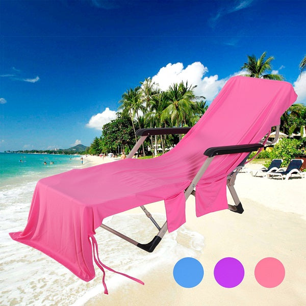Beach Towel Adults Sun Lounger Bed Holiday Garden Swimming Pool Lounge Pockets Carry Bag Chairs Cover Bath Towel