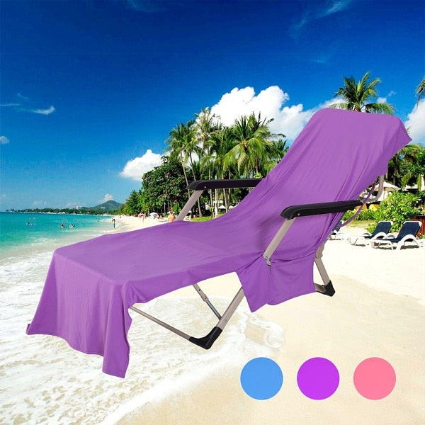Beach Towel Adults Sun Lounger Bed Holiday Garden Swimming Pool Lounge Pockets Carry Bag Chairs Cover Bath Towel
