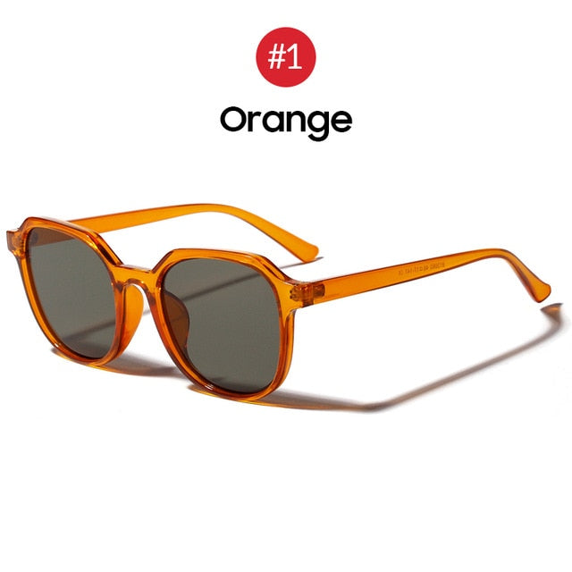 VIVIBEE Summer Eyeglasses Fashion Transparent Orange Square Sunglasses for Women 2019 Trendy Sun Glasses Vintage Men Shades