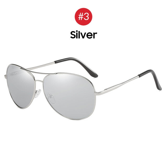 VIVIBEE Photochromic Polarized TAC Aviation Sunglasses Men Driver Aluminium Magnesium Sun Glasses Women Driving Sunglases