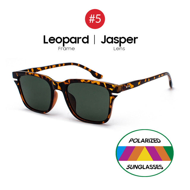 VIVIBEE Leopard Marrow Polarized Sunglasses Men Retro Small Square Women Sun Glaases 2020 UV400 High Quality Driving Shades