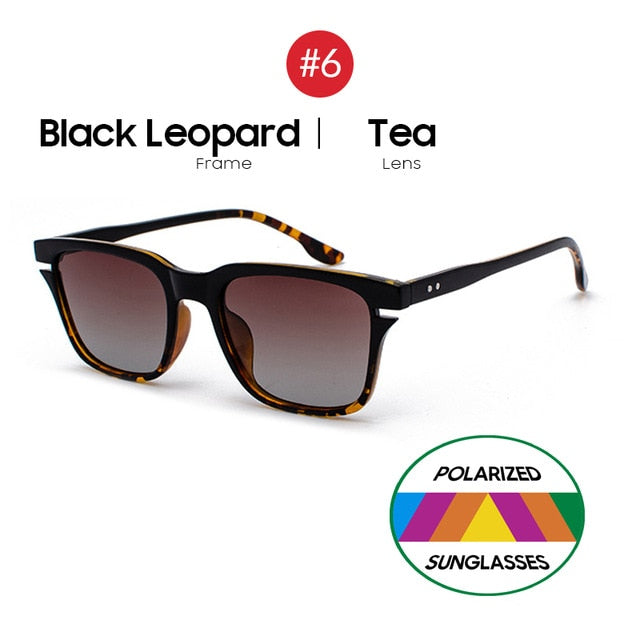 VIVIBEE Leopard Marrow Polarized Sunglasses Men Retro Small Square Women Sun Glaases 2020 UV400 High Quality Driving Shades
