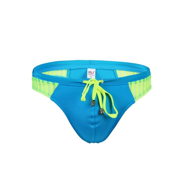 Swimwear Men Thongs Beach Shorts Sexy Mesh G String Low Waist Bikini Underwear Tanga hombre Male G-String cuecas Striped