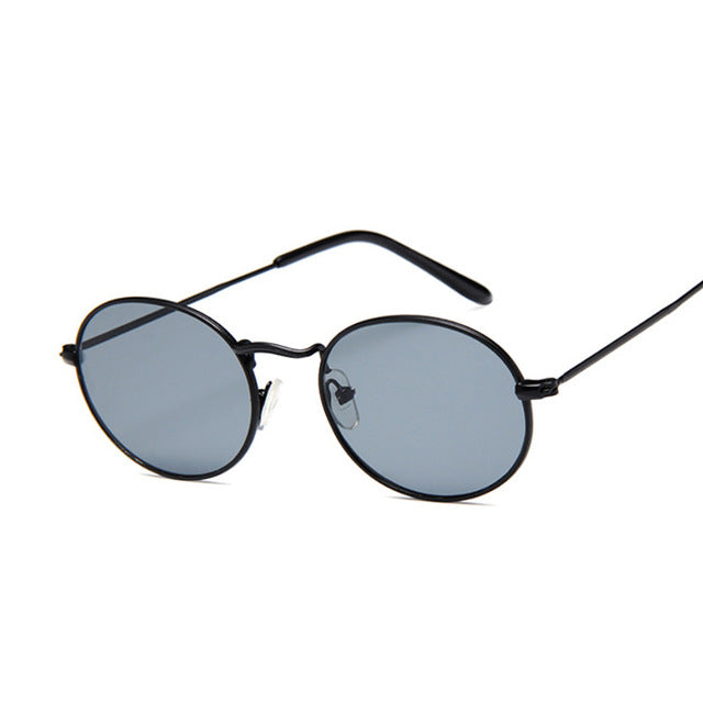 Retro Small Frame Sunglasses Women Oval Mirror Metal Sun Glasses Female Vintage Brand Designer Lunette De Soleil Femme