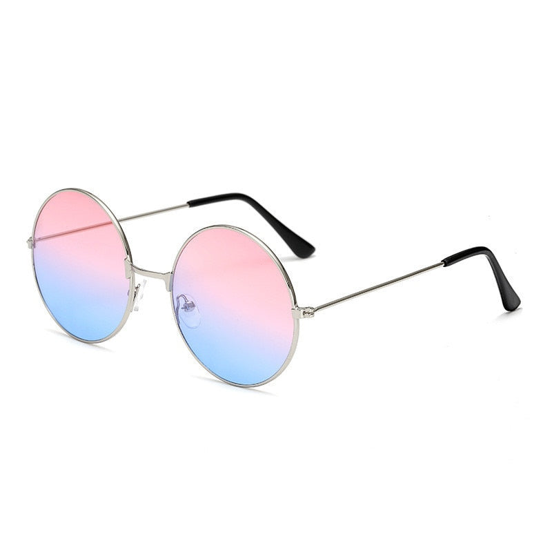 2019 Burst metal circular fashion sunglasses women brand design Retro marine lenses red personality Prince Mirror UV400 Oculos