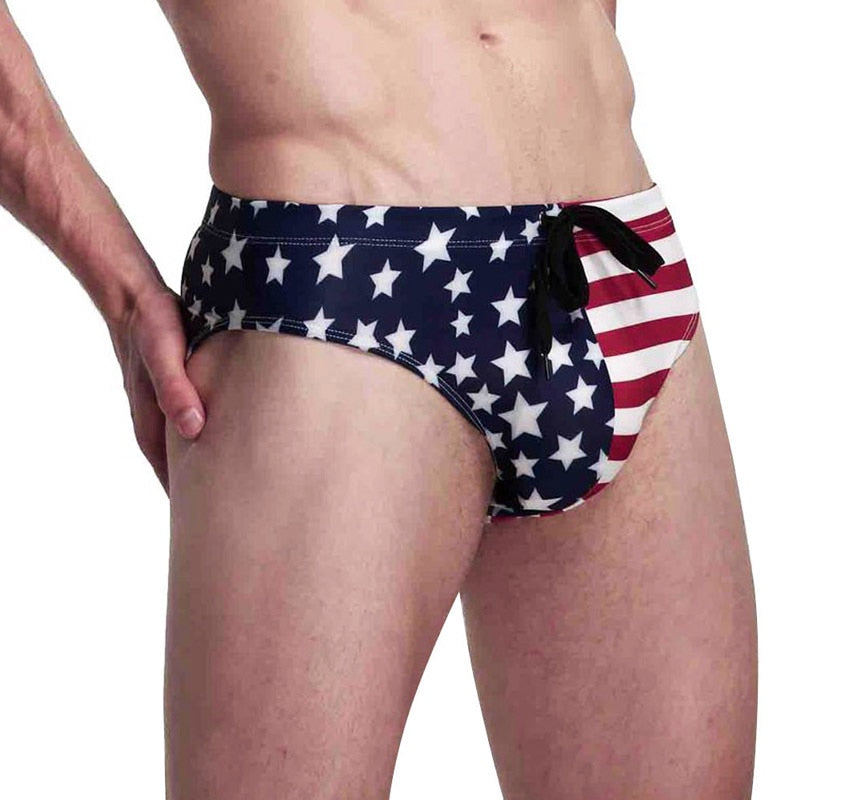 2019 New American Flag Mens Bikini Swimwear Men's Trunks Mens Briefs Sexy shorts Hot