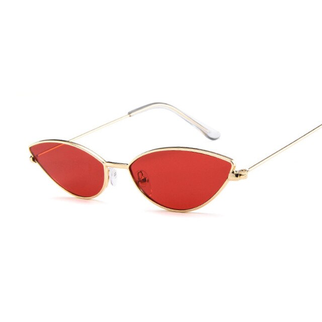 Mode Vintage dames oeil de chat lunettes de soleil femmes marque de créateur en métal de luxe or Rose miroir lunettes de soleil femme UV400