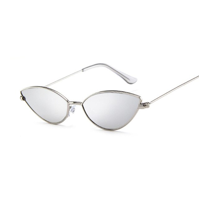 Mode Vintage dames oeil de chat lunettes de soleil femmes marque de créateur en métal de luxe or Rose miroir lunettes de soleil femme UV400