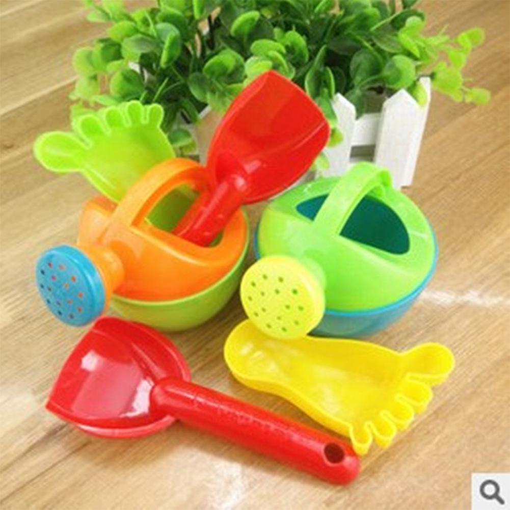 3 Pieces Children Beach Toy Set Sprinkler Shovel Footprint Fun Time Baby Play Water Sand Tools Puzzle Beach Toys Random Color