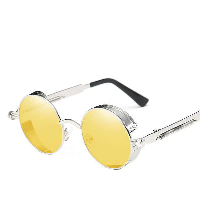NO.ONEPAUL Round Glasses Brand Design Vintage Sunglasses High Quality UV400 Eyewear Metal Steampunk Sunglasses Men Women Fashion