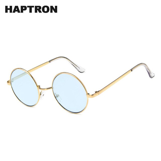 HAPTRON fashion clear sunglasses Metal Sunglasses Men Round Sunglass Steampunk Eyewear Female Vintage Mens color SunGlasses