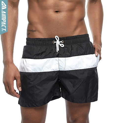 Aimpact Mens Board Shorts Fashion patch work Swimwear Quick Dry beach shorts Casual Active Surf Swim Trunks Male Gym shorts E307