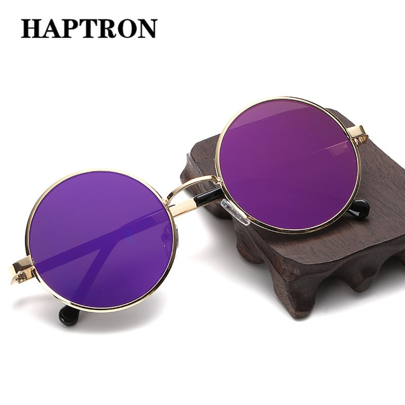 HAPTRON Vintage Round Sunglasses Women Brand Retro Glasses Yellow Black hip hop Sun Glasses gafas de sol mujer street style