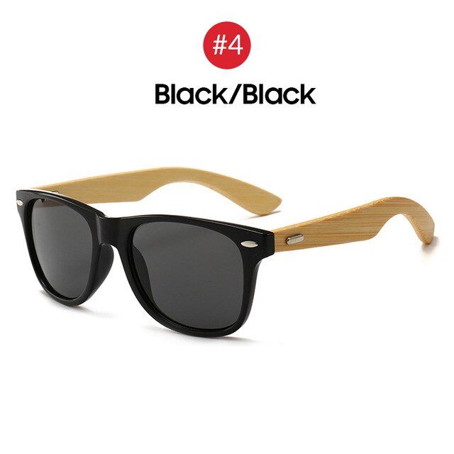 VIVIBEE Best Natural UV400 Retro Real Bamboo Transparent Men Sunglasses Woman Wood Classical Design Sun Glasses Shades