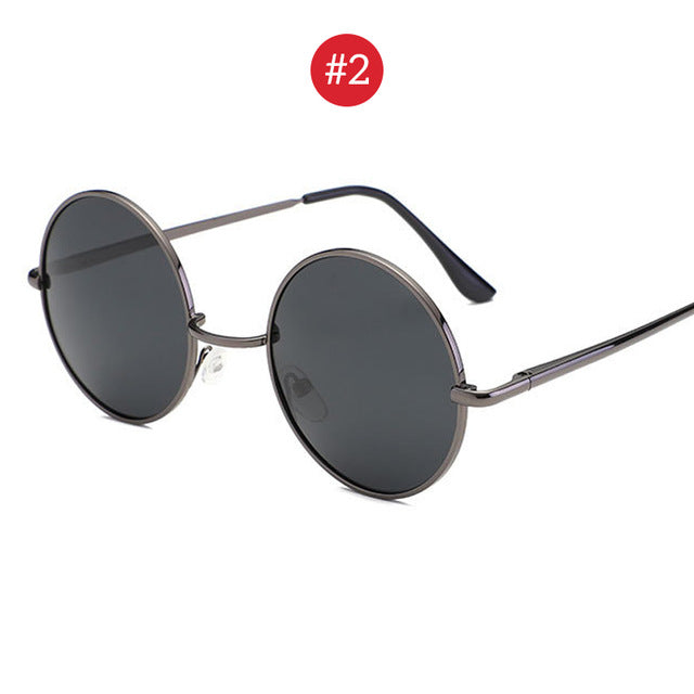 VIVIBEE Classic Polarized Round Metal Sun Glasses Casual Sunglasses for Women Retro UV400 Men Black Shades 2020 Trend Eyewear