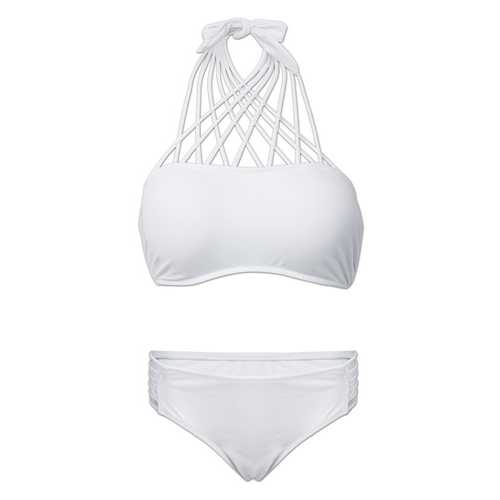 Spaghetti Straps Strings High-Neck Bikini Sets