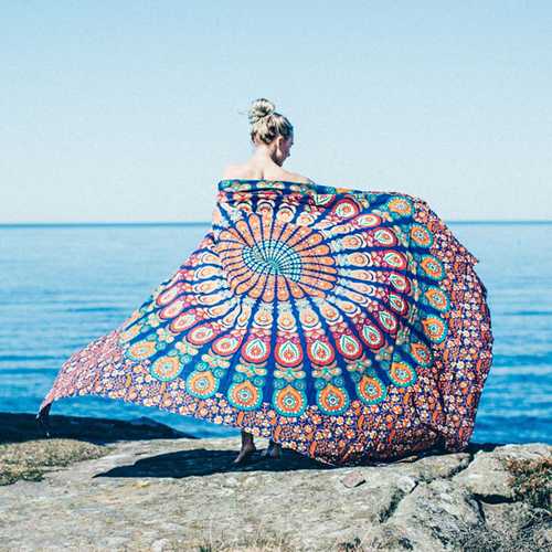 Honana WX-17 150x210cm Bohemian Style Polyester fiber Beach Shawl Mandala Rectangle Bed Sheet Tapestry