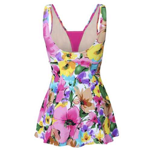 Plus Size XL-5XL Women Comfort Floral Printing Swimdress