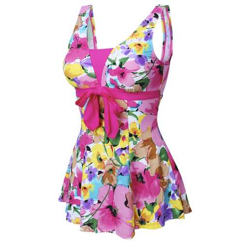 Plus Size XL-5XL Women Comfort Floral Printing Swimdress