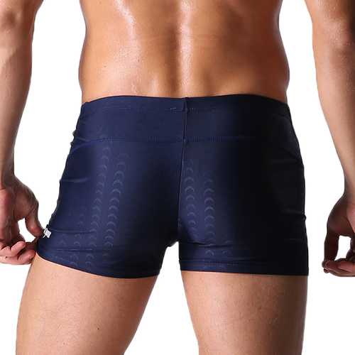 Mens Sexy Beach Swimming Quick Drying Trunks Solid Color Waterproof Spa Shorts