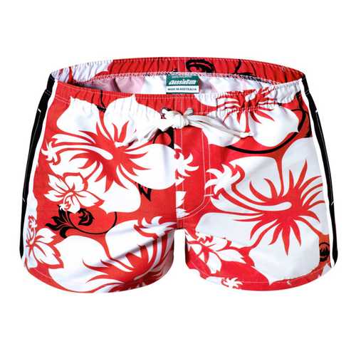 Mens Summer Quick Drying Printing Beach Swimming Casual Home Polyester Shorts