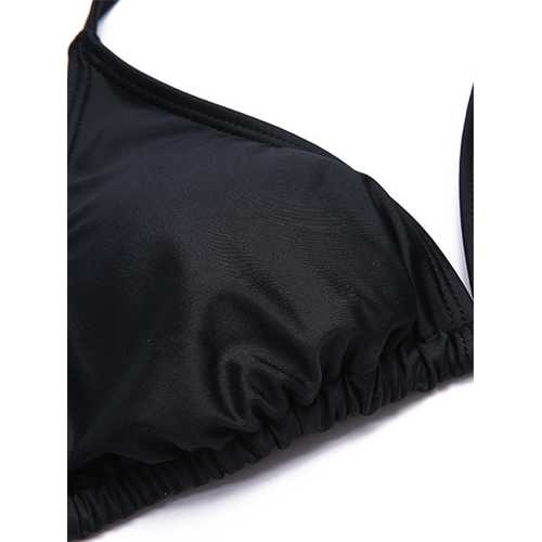 Women Sexy Fish Net Cover Backless One Piece Wireless Bikini Bra Lace-Up Swimwear