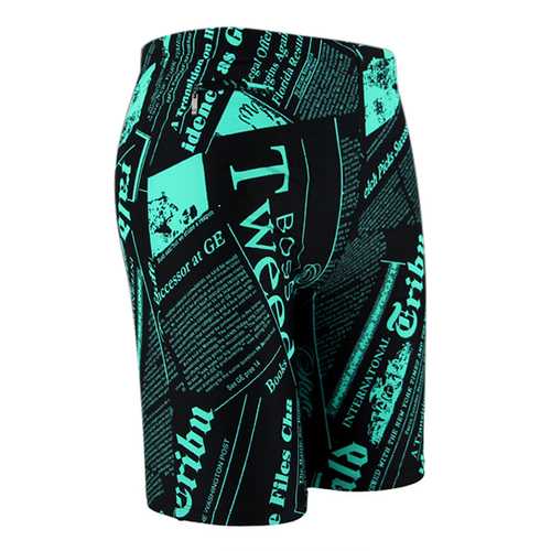 Mens Plus Size Spa Surf Zipper Pocket Printing Beach Swimming Shorts Knee Length Trunks