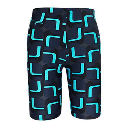 Mens Plus Size Spa Surf Zipper Pocket Printing Beach Swimming Shorts Knee Length Trunks