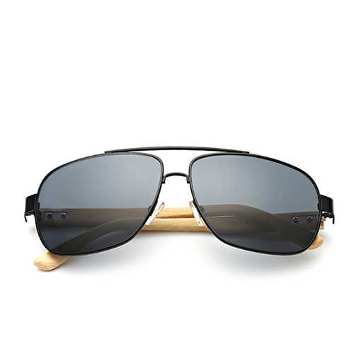 UV400 Bamboo Legs Men Women Sunglasses Metal Frames Outdoor Colorful Glasses Goggle
