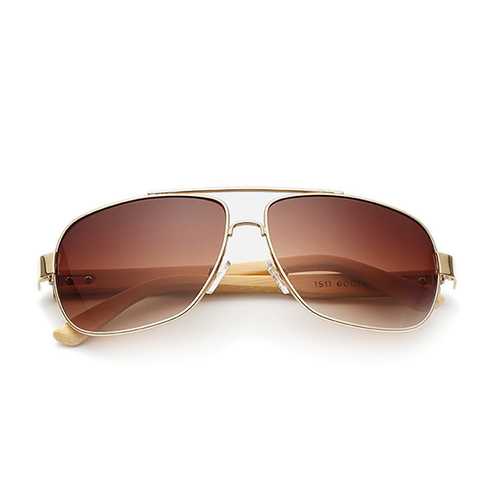 UV400 Bamboo Legs Men Women Sunglasses Metal Frames Outdoor Colorful Glasses Goggle