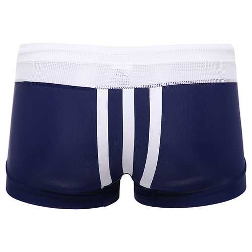 SUPERBODY Sexy Quick Drying Drawstring Letters Printing Low Waist Boxers Swim Trunks for Men