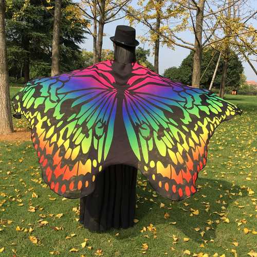 Honana WX-88 135x200cm Butterfly Bohemian Chiffon Beach Women Shawl Skirt Beach Mat Tapestry