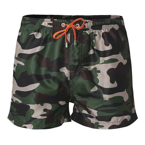 Mens Summer Fashion Camo Quick Drying Beach Shorts Surf Swim Trunks