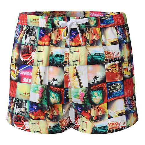 SEOBEAN Loose Summer Breathable Sport Quick Drying Beach Surf Board Shorts Casual Hawaiian Style