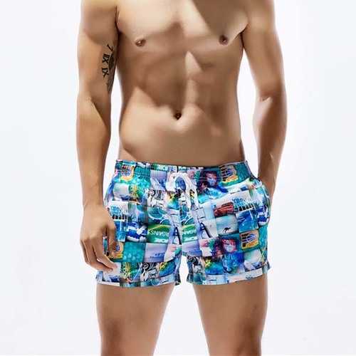 SEOBEAN Loose Summer Breathable Sport Quick Drying Beach Surf Board Shorts Casual Hawaiian Style