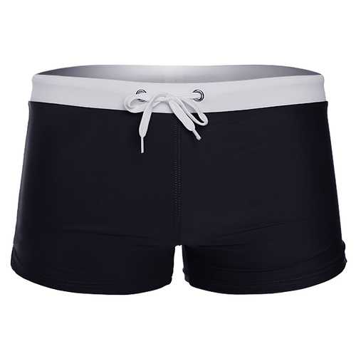 Quick Drying Drawstring Back Button Pocket Summer Beach Surf Hot Springs Swim Trunks for Men