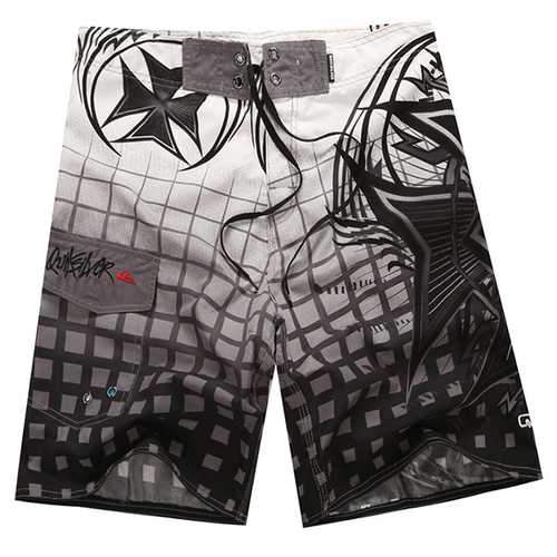 Mens Summer Casual Holiday Quick Drying Loose Printing Beach Surf Board Shorts