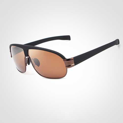 Mens Summer V400 Polarized Sun Glassess Casual Outdooors Metal Frame Anti Glare Eye Wear