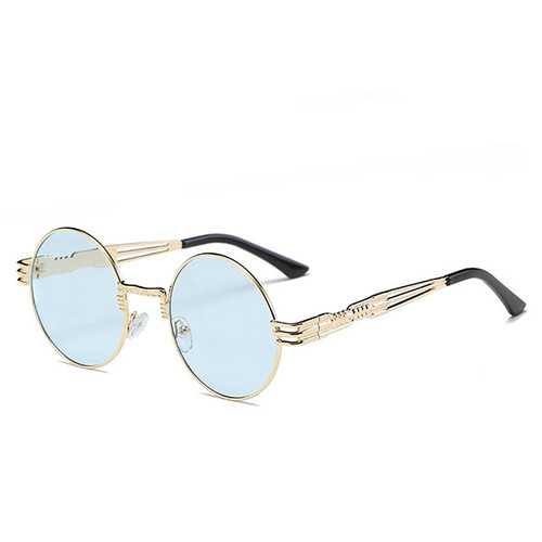 Women UV400 Protection Sunglasses Causal Vintage Steam Punk Round Eyeglasses