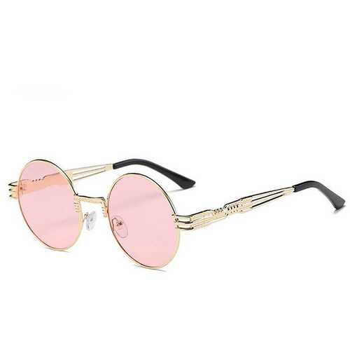 Women UV400 Protection Sunglasses Causal Vintage Steam Punk Round Eyeglasses