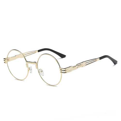 Women UV400 Protection Sunglasses Causal Vintage Steam Punk Round Eyeglasses