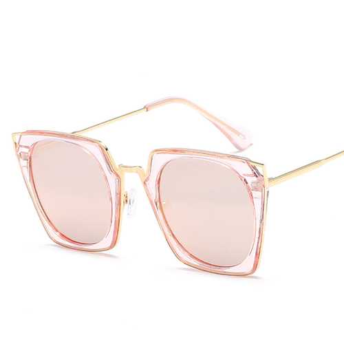 Women Unisex UV400 Cat Eye Sun Glassess Large Metal Frame Outdooors Sunscreen Glasses