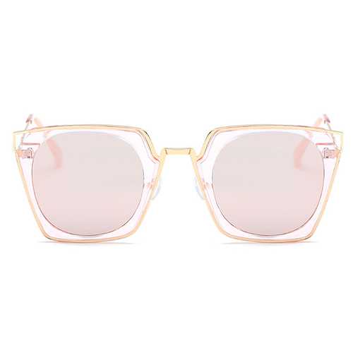 Women Unisex UV400 Cat Eye Sun Glassess Large Metal Frame Outdooors Sunscreen Glasses