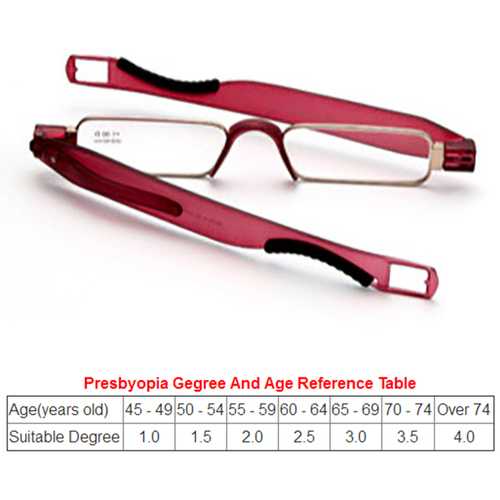 Men Women Portable 360 Rotation Folding Reading Glasses